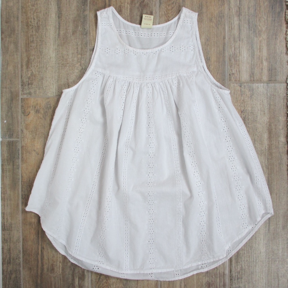Faded Glory, Women's White Eyelet Top, Medium